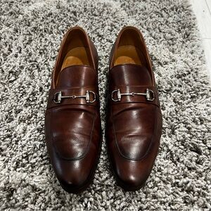 AUTHENTIC men’s GUCCI horse bit Vintage Brown Made in Italy Leather Loafer